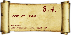 Baszler Antal névjegykártya